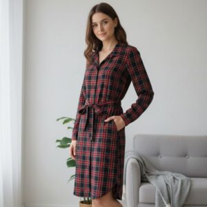 vestido camisero marca h&m diseño a cuadros