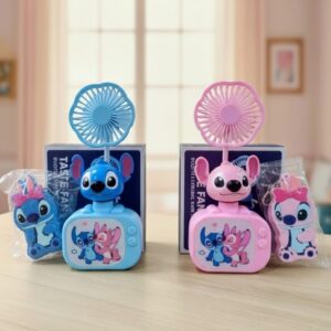 combo ventilador portátil + llavero monedero – stitch o angel