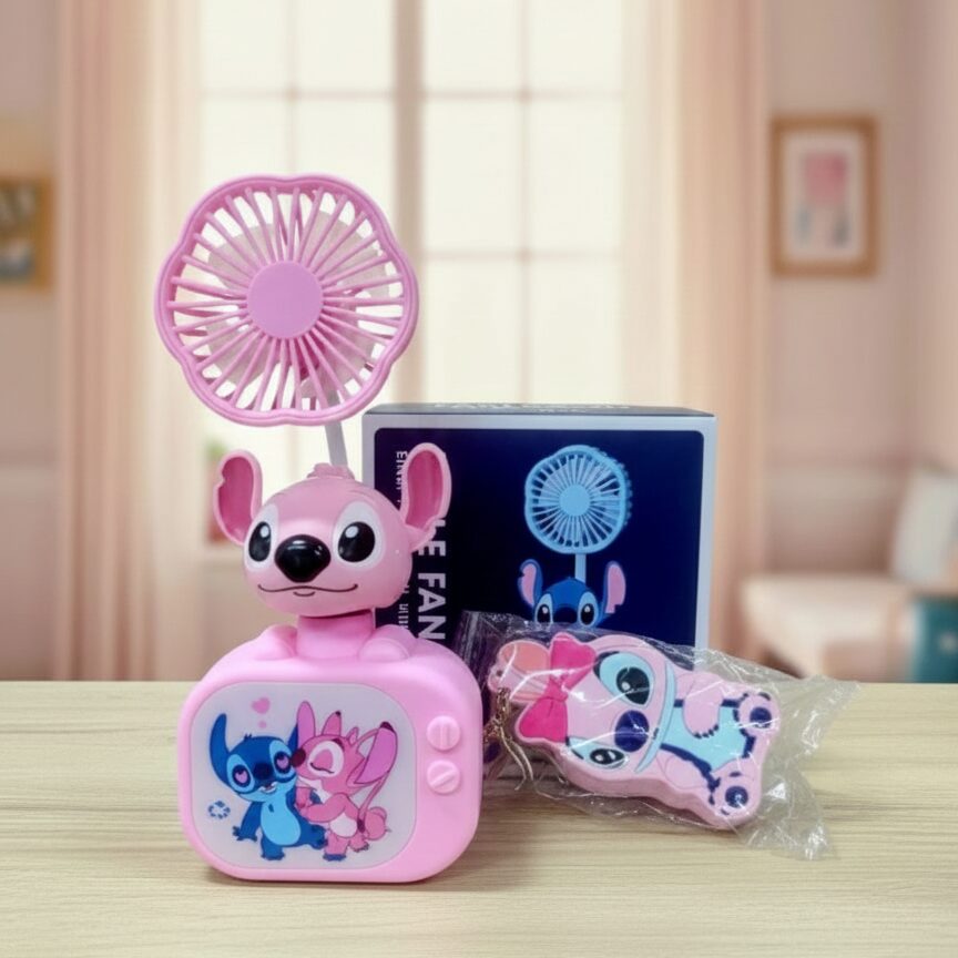 combo ventilador portátil + llavero monedero – stitch o angel combo ventilador portátil + llavero monedero – stitch o angel