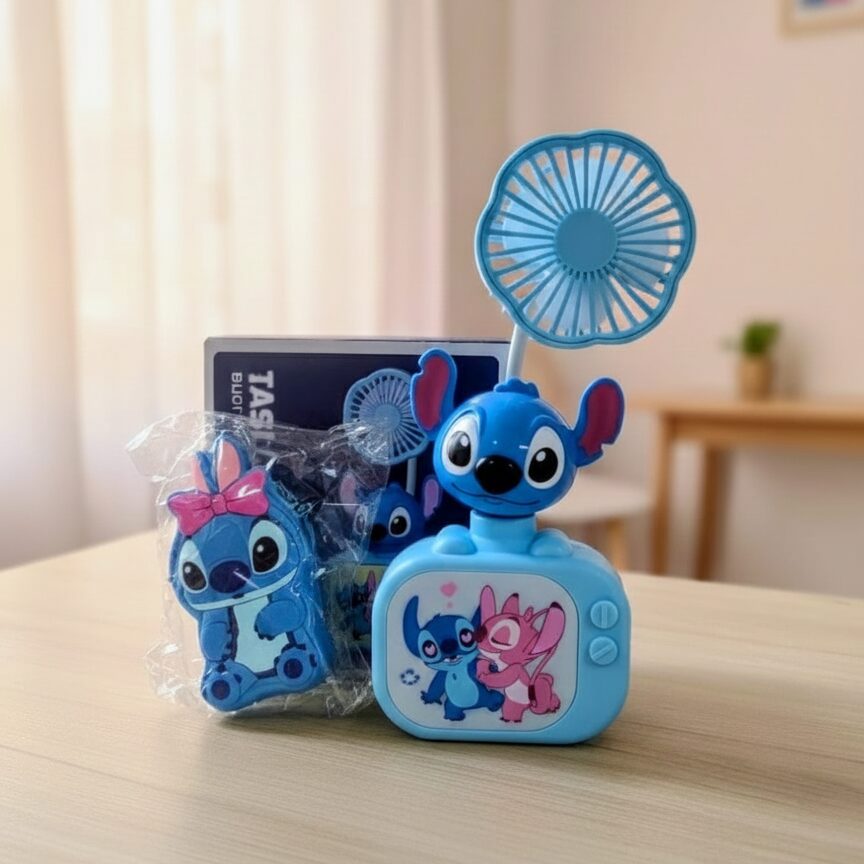 combo ventilador portátil + llavero monedero – stitch o angel combo ventilador portátil + llavero monedero – stitch o angel