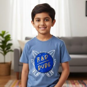 camiseta de niño marca people azul acero